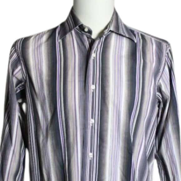 ETRO SZ M Cotton Striped LS Men's Button Up Dress Shirt - Picture 2 of 6